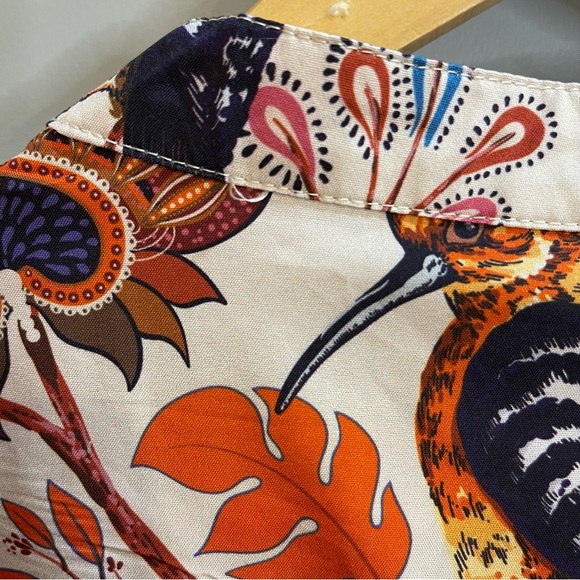 Emery Rose Boho Blouse Floral with Birds - Picture 10 of 13